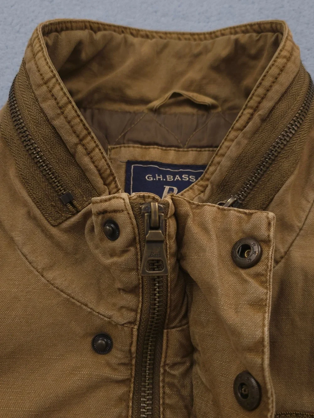 GH Bass Barn Jacket Mens L Brown Chore Trucker Field Coat Quilted Lined